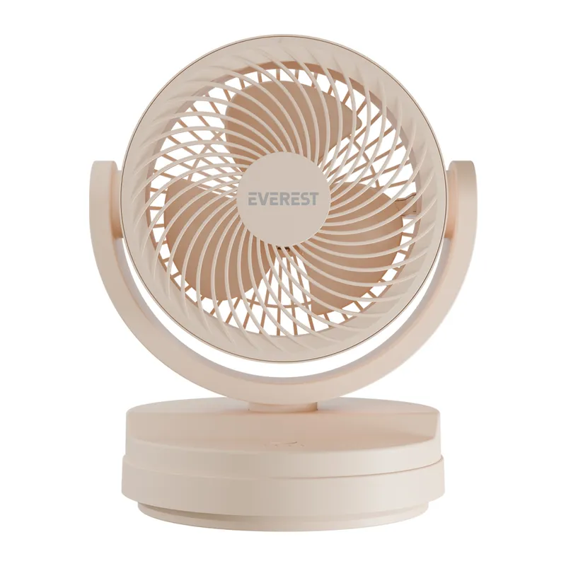 EVEREST EFN-509, KREM, 3 Kademeli Hız, 7"Kanat, Masaüstü, Type-C Vantilatör