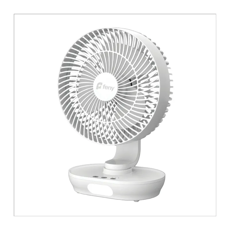 FENY FN-F88, Oscilla+, BEYAZ, 3 Kademeli Hız, 150 Derece Otomatik Salınım, 8" Kanat, Masaüstü, Gece Lambası, Dahili 3000mAh Bataryalı, Type-C Şarj Girişli, Vantilatör