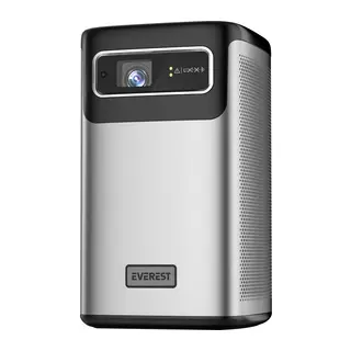 EVEREST PJ-DLP21, Gri, 5400 Lümen, 4K Destekli, 1xType-C, 1xHDMI, 1xUSB, WiFi, Bluetooth, 30.000 Saat Led Ömrü, 2x5W Speaker, 8000mAh Batarya, Taşınabilir, Android 9.0, 4K Projeksiyon Cihazı