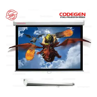 Codegen AX-18 STORLU PROJEKSİYON PERDESİ 180x180 (Arkası Siyah Fonlu - Duvar/Tavan Asılabilir)