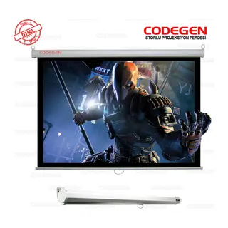 Codegen AX-24 STORLU PROJEKSİYON PERDESİ 240x200 (Arkası Siyah Fonlu - Duvar/Tavan Asılabilir)