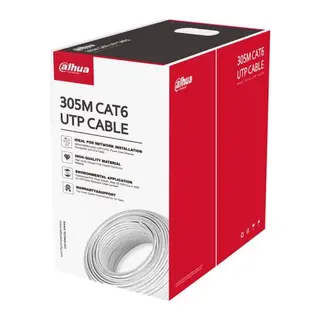 DAHUA DH-PFM923I-6UN-C, CAT6 305m, 24AWG 0.53mm, UTP, %100 Bakır, LSZH Halogen Free Kablo, Beyaz Renk