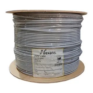 NEXANS NEX1611TO5, GRİ, CAT6, 500M, 23AWG (0,58mm), UTP, %100 Bakır, LSZH Halogen Free, Makara, Kablo