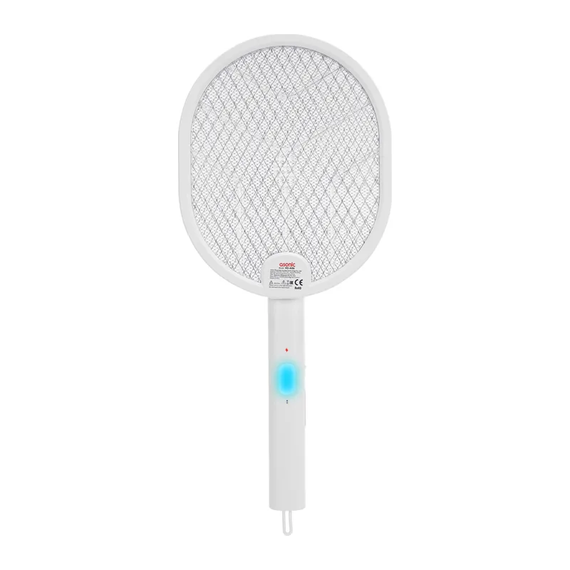 ASONIC AS-A26, Beyaz, 3000V, Raket Tipi, UV Mor Işıklı, 1200mAh, Bataryalı, Şarj Edilebilir, Katlanabilir, Sinek Öldürücü