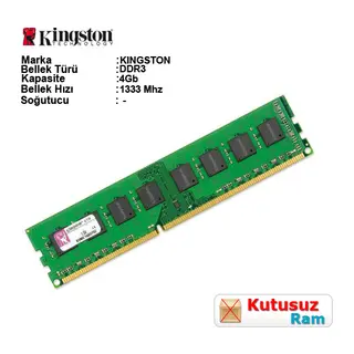 KINGSTON 4GB DDR3 1333Mhz Pc Ram KVR13N9S8/4 (Kutusuz)