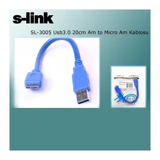 S-LINK SL-3005 Usb 3.0 Am to Micro Am (20cm) Kablo