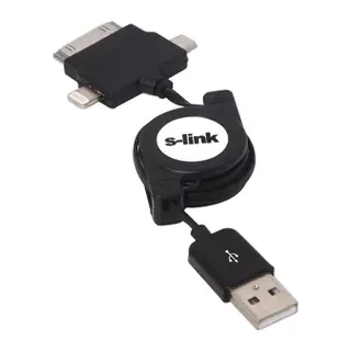 S-LINK IP-544 İphone 4 ve 5 İpad Micro Usb Siyah Şarj Kablosu