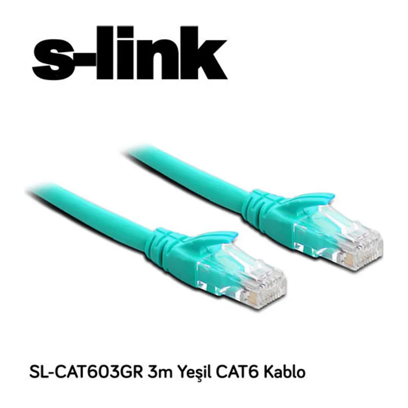 S-LINK SL-CAT603GR Cat6 Utp (3 Metre) Yeşil Patch Kablo