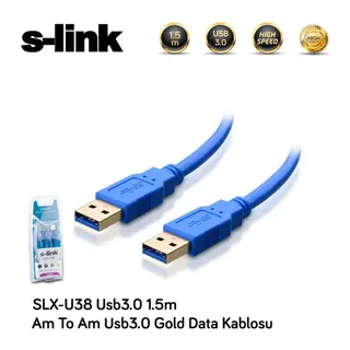 S-LINK SLX-U38 Usb 3.0 (1.5 Metre) USB TO USB Gold Kablo