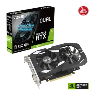 ASUS Nvidia 6GB RTX3050 DUAL OC GDDR6 96 Bit DUAL-RTX3050-O6G HDMI DP