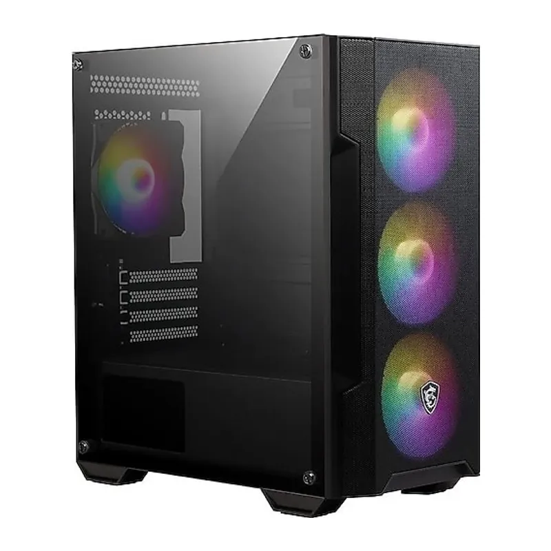 MSI MAG Forge M100A D60 600W 80+ Akrilik yan panel 3x120mm 1x120mm Auto RGB Fan mATX Gaming Bilgisayar Kasası