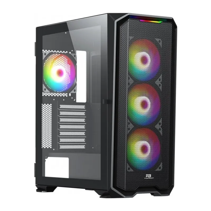 POWERBOOST PB-P3720B 850W 80+ BRONZE MESH ÖN PANEL 4XARGB FAN+USB3.0 GAMING E-ATX KASA SIYAH