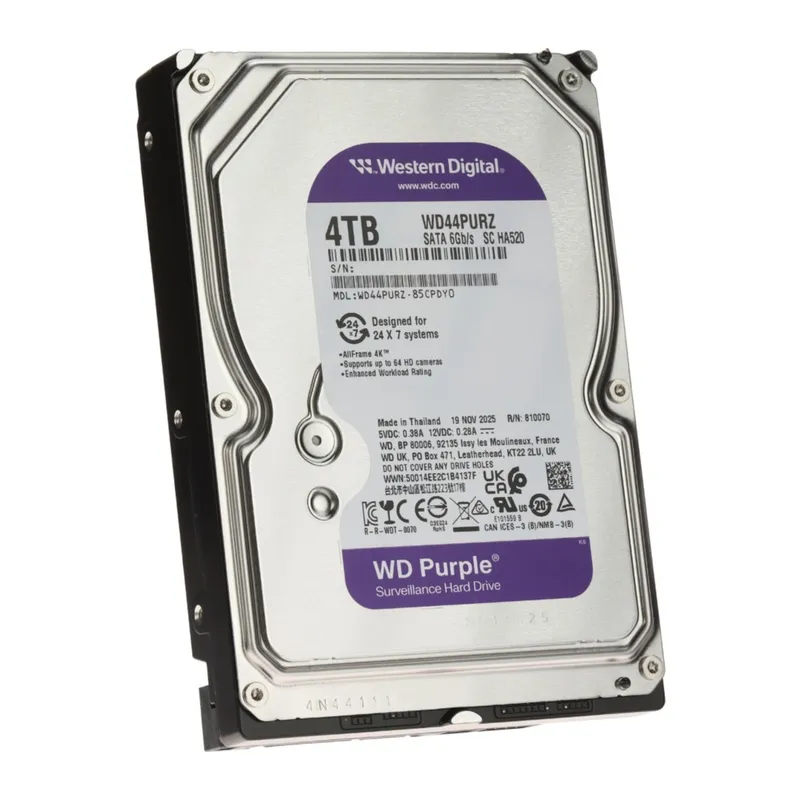 WD 3.5 PURPLE 4TB 5400RPM 256MB SATA3 Güvenlik HDD WD44PURZ (7/24)