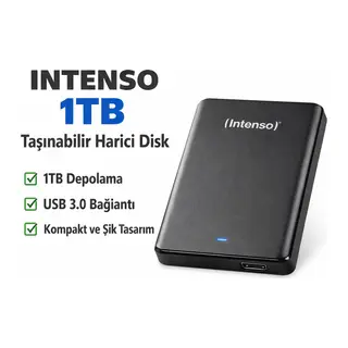 INTENSO 2.5 1TB USB 3.0 TAŞINABİLİR HARİCİ HARDDISK SİYAH 6023560