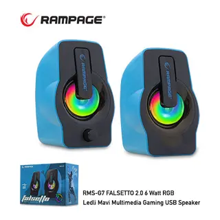 RAMPAGE RMS-G7 FALSETTO 1+1 6 W USB 5V RGB LEDLI Mavi Hoparlör