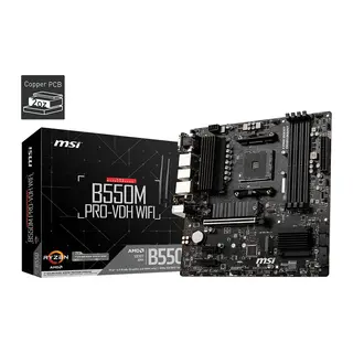 MSI B550M PRO-VDH WIFI DDR4 4400MHZ 1XVGA 1XHDMI 1XDP 2XM.2 USB 3.2 MATX AM4 (AMD 5000/4000G/3000 SERİLERİ İLE UYUMLU)