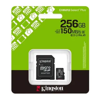 256 GB KINGSTON CANVAS SELECT PLUS MICRO SD CARD CL10 SDCS3/256GB