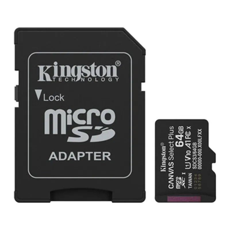 64 GB KINGSTON CANVAS SELECT PLUS MICRO SD CARD CL10 SDCS3/64GB
