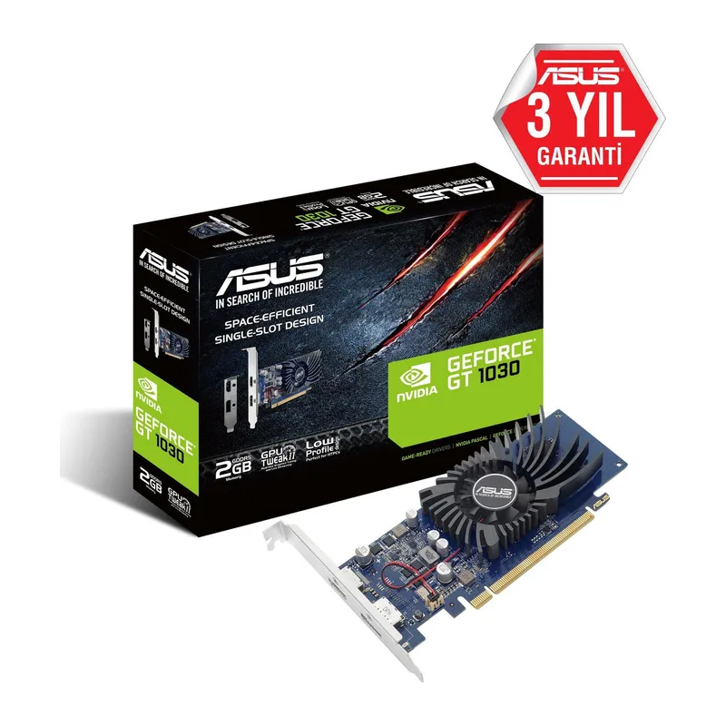 ASUS GEFORCE GT1030-2G-BRK 2GB GDDR4 64BIT 1XHDMI 1XDP EKRAN KARTI