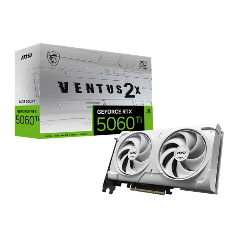 MSI GEFORCE RTX5060TI 16G VENTUS 2X OC WHITE PLUS 16GB GDDR7 128BIT 3XDP 1XHDMI EKRAN KARTI