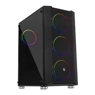 FRISBY FC-9405G 650W 80+ 4X120MM DUAL RING RGB FAN USB 3.0 MİDİ TOWER SİYAH KASA