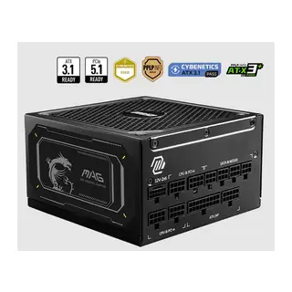 MSI MAG A1000GL PCIE5 II 1000W 80+ GOLD ATX 3.1 PCIE 5.1 POWER SUPPLY