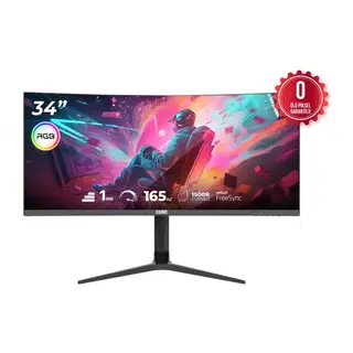 34 CUBE PA-34V165C VA 1MS 165HZ HDMI DP TYPE-C USB 2K WQHD 3440X1440 FREESYNC CURVED YUKSEKLIK AYARI VESA RGB SIYAH GAMI