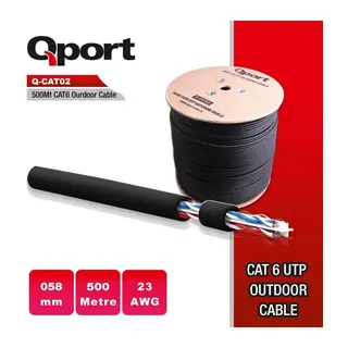 QPORT Q-CATO2 CAT6 23 AWG UTP 500M OUTDOOR KABLO