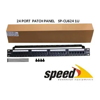SPEED SP-CU624 1U 24 PORT CAT6 DOLU UTP PATCH PANEL + KABLO DÜZENLEYİCİ