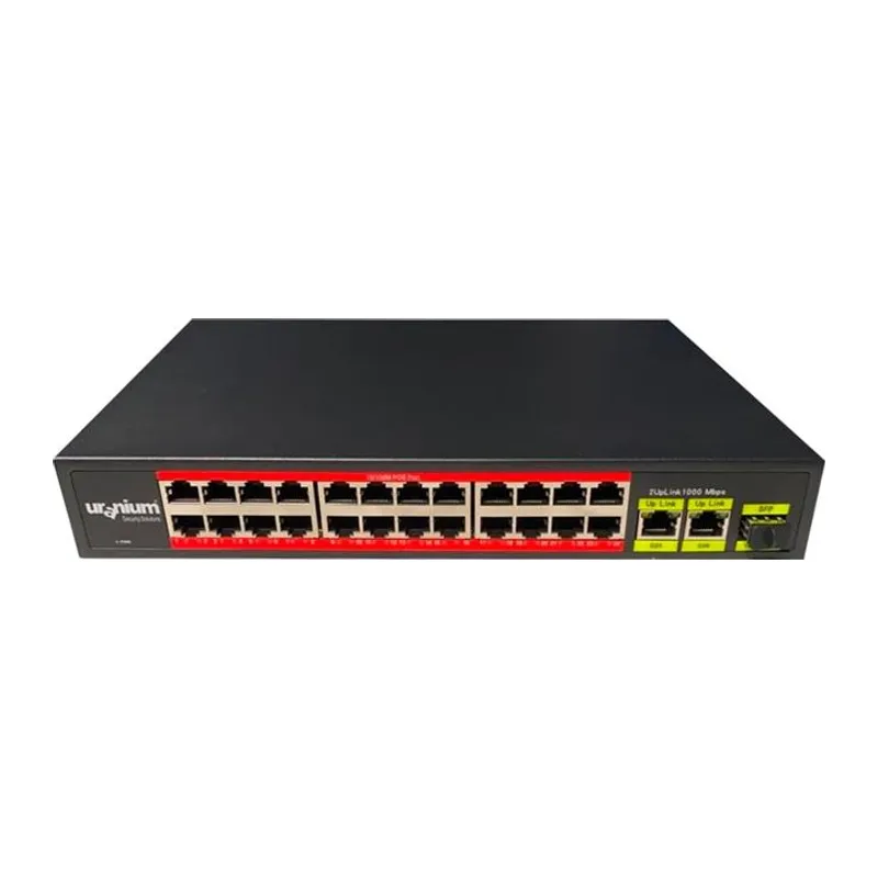 URANIUM POE-2421SFP-300W 24 PORT 10/100+2X GIGABIT UPLINK +1XSFP RACKMOUNT SWITCH (REALTEK CHIPSET)