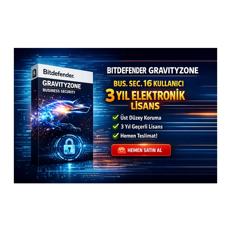 BITDEFENDER GRAVITYZONE BUS. SEC.16 KULL.3 YIL ELEKTRONIK LISANS