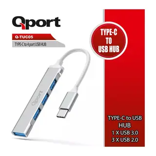 QPORT Q-TUC05 TYPE-C TO 4 PORT USB ÇOKLAYICI