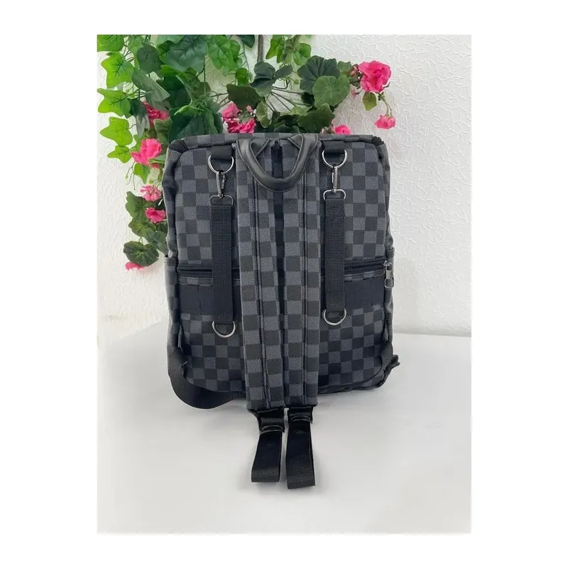 Remuse Unisex Sırt Çantası Kareli Siyah Gr