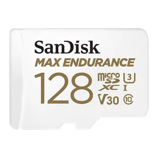 SanDisk MAX ENDURANCE microSDXC 128GB + SD Adapter - for home security cameras & dashcams