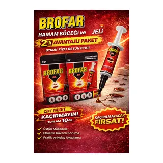Brofar Jel Hamam Böceği ve Karınca Jeli 5 gr Etkili Haşere İlacı Ev İçi Kullanım 2 Adet