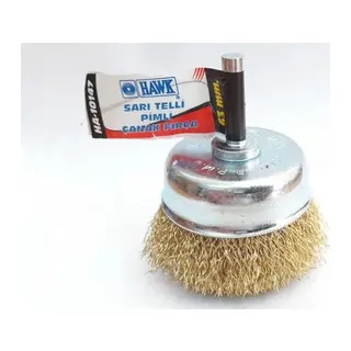 Hawk HA10147 Pimli Sarı Tel Çanak Fırça 65 mm