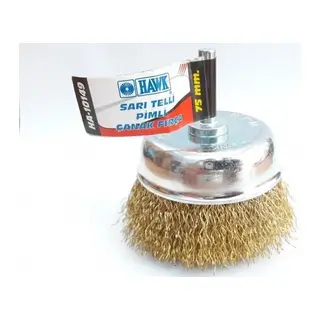 Hawk HA10149 Pimli Sarı Tel Çanak Fırça 75 mm