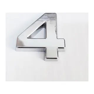 Cemax 4 Rakamı 3,75 cm Krom Yapışkanlı