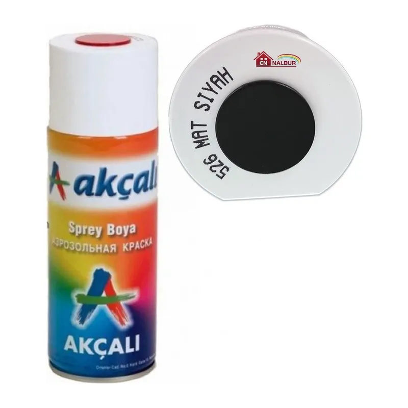 Akçalı Sprey Boya 400 ml 526 Mat Siyah