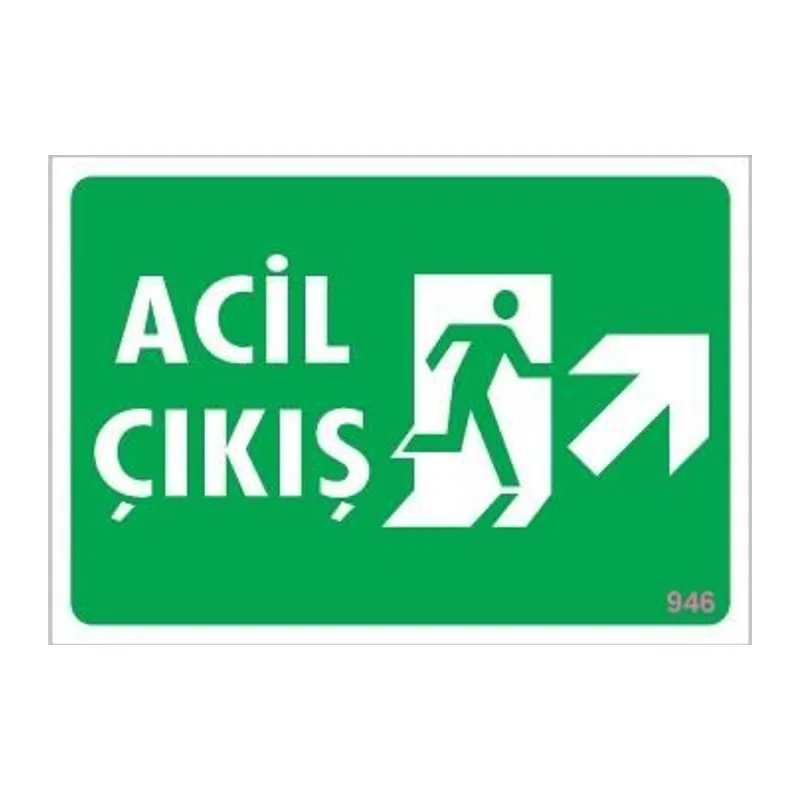 Acil Çıkış Uyarı Levhası 17,5x25 KOD: 946
