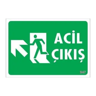 Acil Çıkış Uyarı Levhasi 25x35 KOD: 947