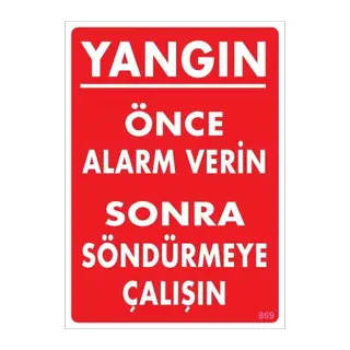 Yangın Nasıl Söndürülür Uyarı Levhası 25x35 KOD:869