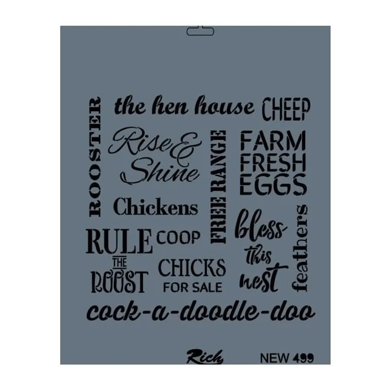 Rich New Seri N-499 Stencil 35x25 cm