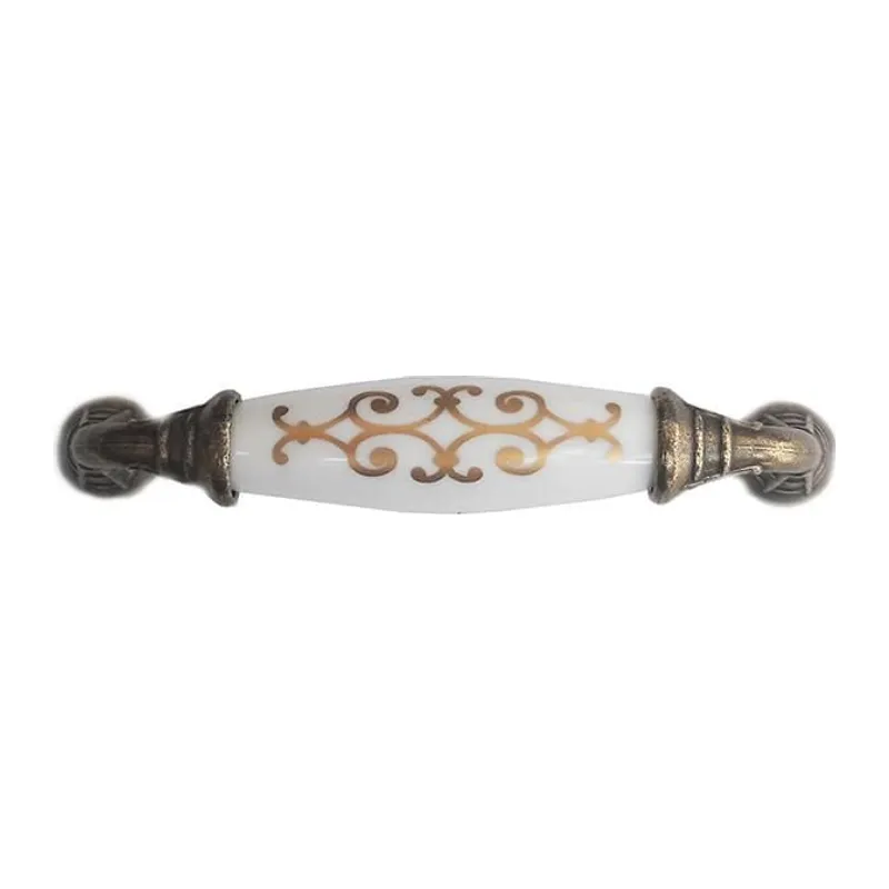Klasik Silindir Kulp Antik Sarı 96 mm