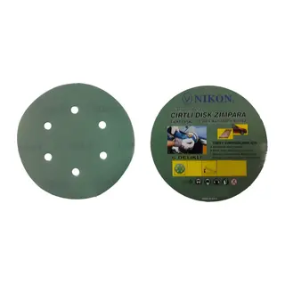 Nikon 52045 Kırılmaz Yeşil Cırt Zımpara 150X60 Kum 6 Delikli