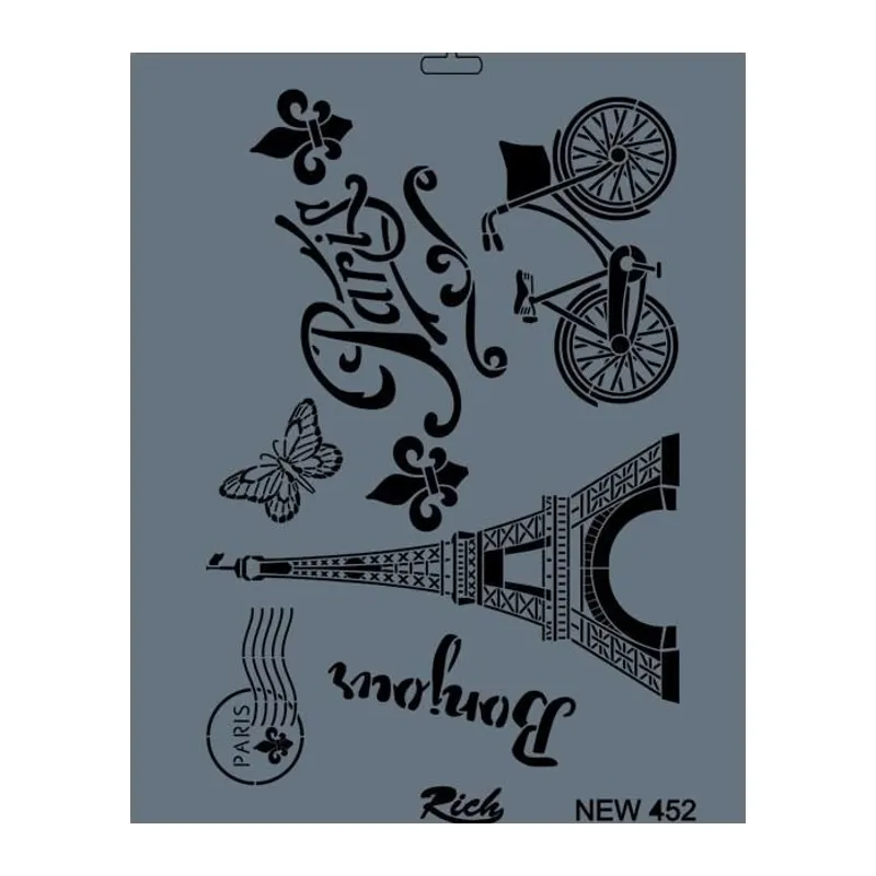 Rich New Seri N-452 Stencil 35x25 cm