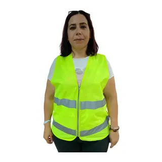 Fermuarlı Sarı İkaz Yeleği XL Beden 59 cm
