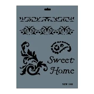 Rich New Seri N-108 Stencil 35x25 cm