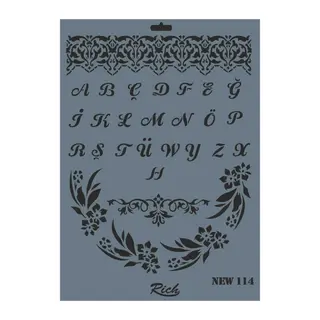 Rich New Seri N-114 Stencil 35x25 cm