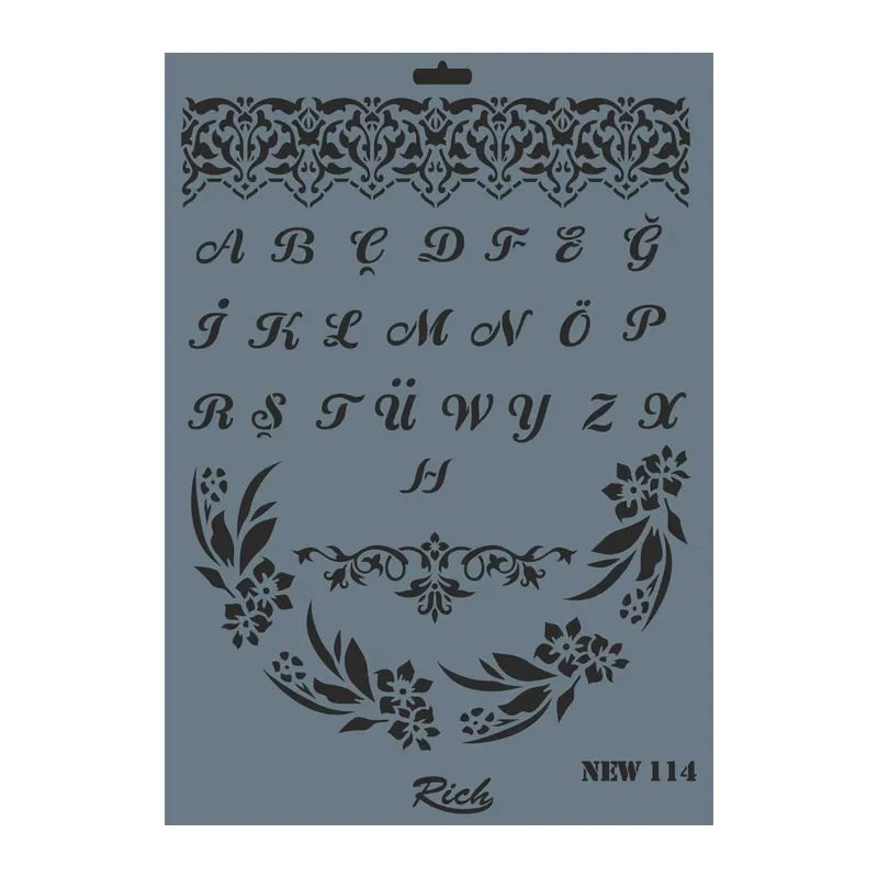 Rich New Seri N-114 Stencil 35x25 cm